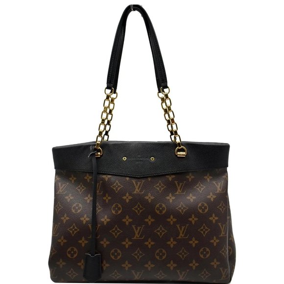 LOUIS VUITTON Pallas Chain Monogram Canvas Crossbody Bag Brown